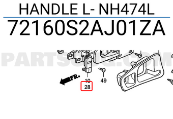 Honda 72160S2AJ01ZA HANDLE L- NH474L