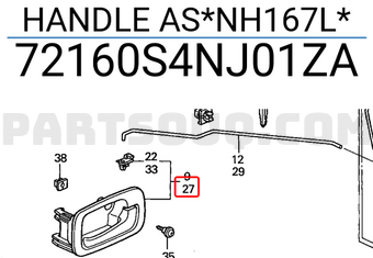 Honda 72160S4NJ01ZA HANDLE AS*NH167L*