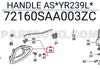 Honda 72160SAA003ZC HANDLE AS*YR239L*