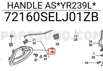 Honda 72160SELJ01ZB HANDLE AS*YR239L*