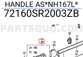 Honda 72160SR2003ZB HANDLE AS*NH167L*