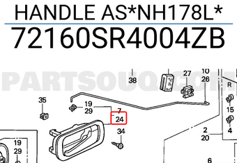 Honda 72160SR4004ZB HANDLE AS*NH178L*