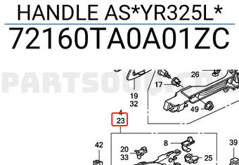 Honda 72160TA0A01ZC HANDLE AS*YR325L*