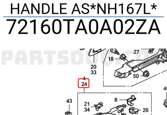 Honda 72160TA0A02ZA HANDLE AS*NH167L*