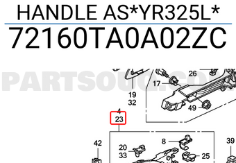 Honda 72160TA0A02ZC HANDLE AS*YR325L*