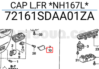 Honda 72161SDAA01ZA CAP L,FR *NH167L*