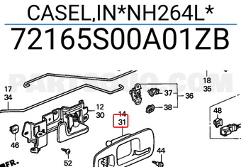 Honda 72165S00A01ZB CASEL,IN*NH264L*