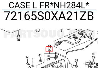 Honda 72165S0XA21ZB CASE L FR*NH284L*