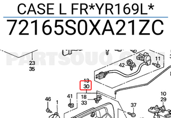 Honda 72165S0XA21ZC CASE L FR*YR169L*