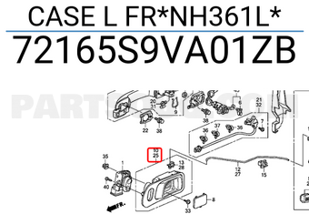 Honda 72165S9VA01ZB CASE L FR*NH361L*