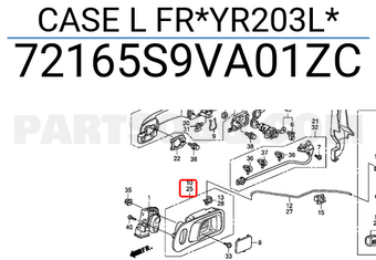 Honda 72165S9VA01ZC CASE L FR*YR203L*