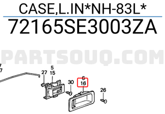 Honda 72165SE3003ZA CASE,L.IN*NH-83L*