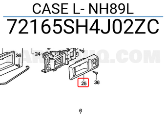 Honda 72165SH4J02ZC CASE L- NH89L