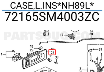 Honda 72165SM4003ZC CASE,L.INS*NH89L*