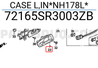 Honda 72165SR3003ZB CASE L,IN*NH178L*