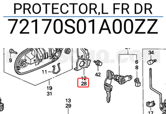 Honda 72170S01A00ZZ PROTECTOR,L FR DR
