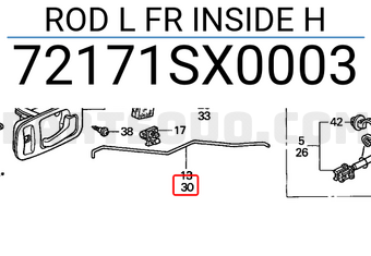 Honda 72171SX0003 ROD L FR INSIDE H