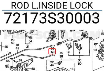 Honda 72173S30003 ROD L,INSIDE LOCK