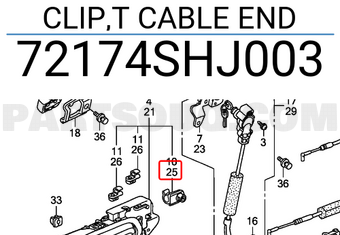 Honda 72174SHJ003 CLIP,T CABLE END
