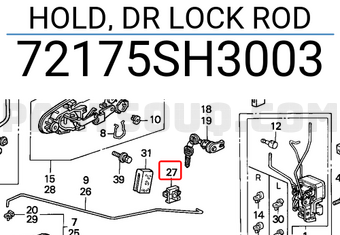 Honda 72175SH3003 HOLD, DR LOCK ROD