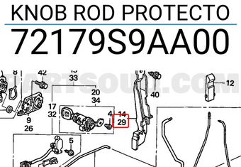 Honda 72179S9AA00 KNOB ROD PROTECTO