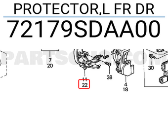 Honda 72179SDAA00 PROTECTOR,L FR DR