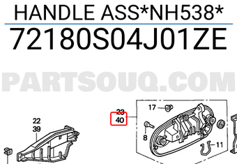 Honda 72180S04J01ZE HANDLE ASS*NH538*