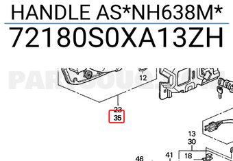 Honda 72180S0XA13ZH HANDLE AS*NH638M*