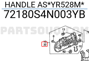 Honda 72180S4N003YB HANDLE AS*YR528M*