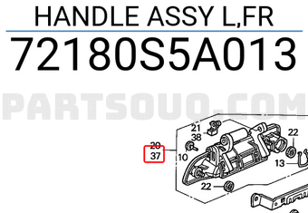 Honda 72180S5A013 HANDLE ASSY L,FR