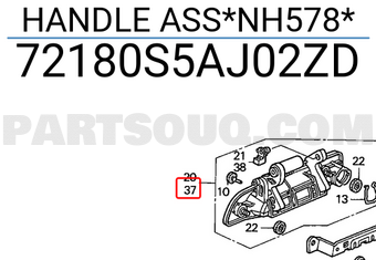 Honda 72180S5AJ02ZD HANDLE ASS*NH578*