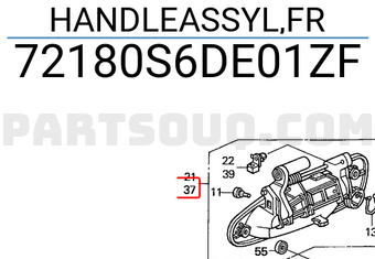 Honda 72180S6DE01ZF HANDLEASSYL,FR