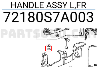 Honda 72180S7A003 HANDLE ASSY L,FR