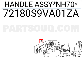 Honda 72180S9VA01ZA HANDLE ASSY*NH70*