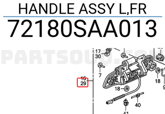 Honda 72180SAA013 HANDLE ASSY L,FR