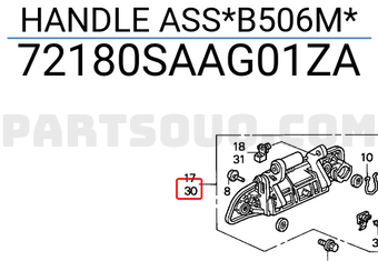 Honda 72180SAAG01ZA HANDLE ASS*B506M*