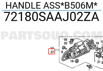 Honda 72180SAAJ02ZA HANDLE ASS*B506M*
