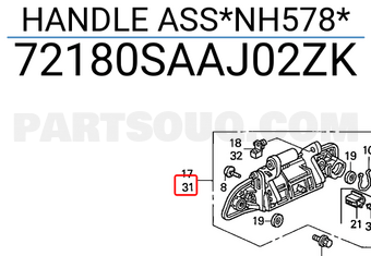 Honda 72180SAAJ02ZK HANDLE ASS*NH578*