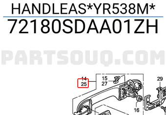 Honda 72180SDAA01ZH HANDLEAS*YR538M*