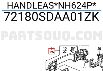 Honda 72180SDAA01ZK HANDLEAS*NH624P*