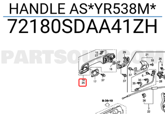 Honda 72180SDAA41ZH HANDLE AS*YR538M*