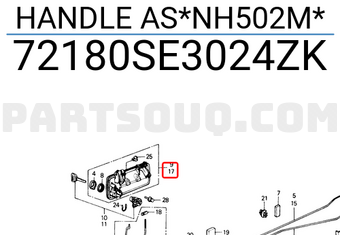 Honda 72180SE3024ZK HANDLE AS*NH502M*