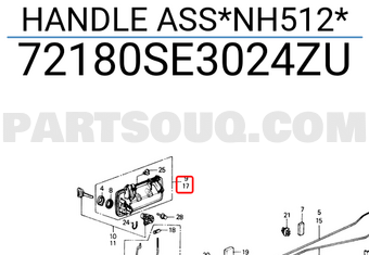 Honda 72180SE3024ZU HANDLE ASS*NH512*