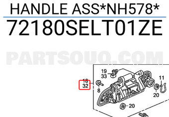 Honda 72180SELT01ZE HANDLE ASS*NH578*