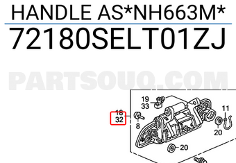Honda 72180SELT01ZJ HANDLE AS*NH663M*