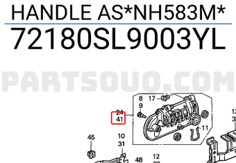 Honda 72180SL9003YL HANDLE AS*NH583M*