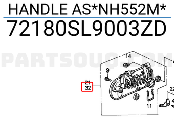 Honda 72180SL9003ZD HANDLE AS*NH552M*