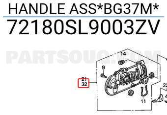 Honda 72180SL9003ZV HANDLE ASS*BG37M*