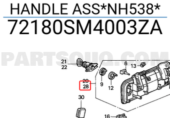 Honda 72180SM4003ZA HANDLE ASS*NH538*