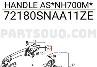 Honda 72180SNAA11ZE HANDLE AS*NH700M*